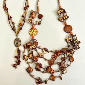 Two, 2 Chico’s multi strand Beaded Statement Necklaces